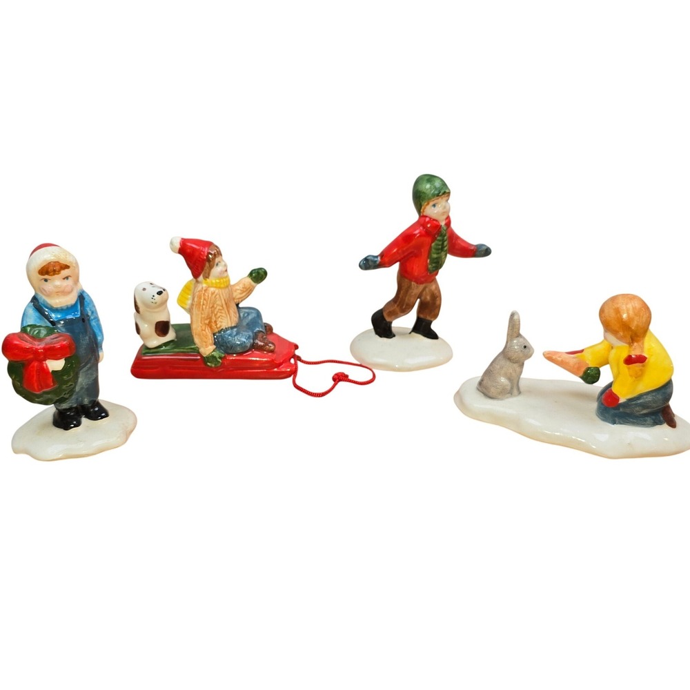 Department 56 Original Snow Village Christmas Children 4 piece Set Retire #51071